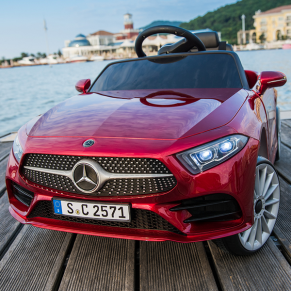 Акумулаторна кола Mercedes Benz CLS350, 12V с меки гуми и кожена седалка